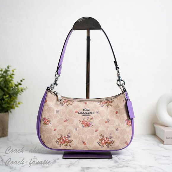 NWT Coach CAL37 Teri Shoulder Bag In Signature Canvas With Floral Print - Picture 2 of 10